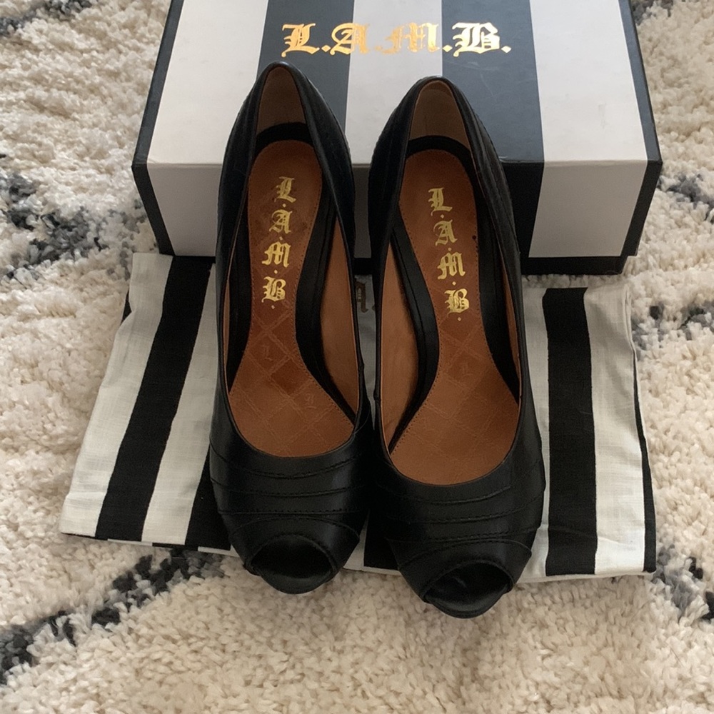 L.A.M.B. Tansy II in black leather in Size 9 - Picture 2 of 6